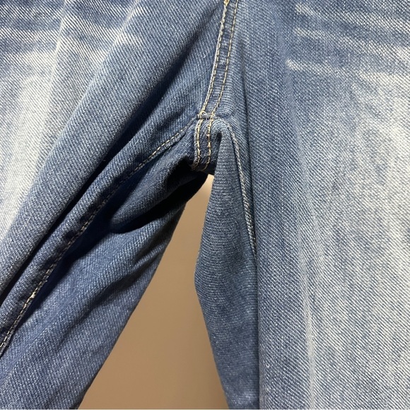 D. Jeans Straight Leg Cuffed Ankle Jeans Medium Wash Whiskered Plus Size 16 - Picture 9 of 14